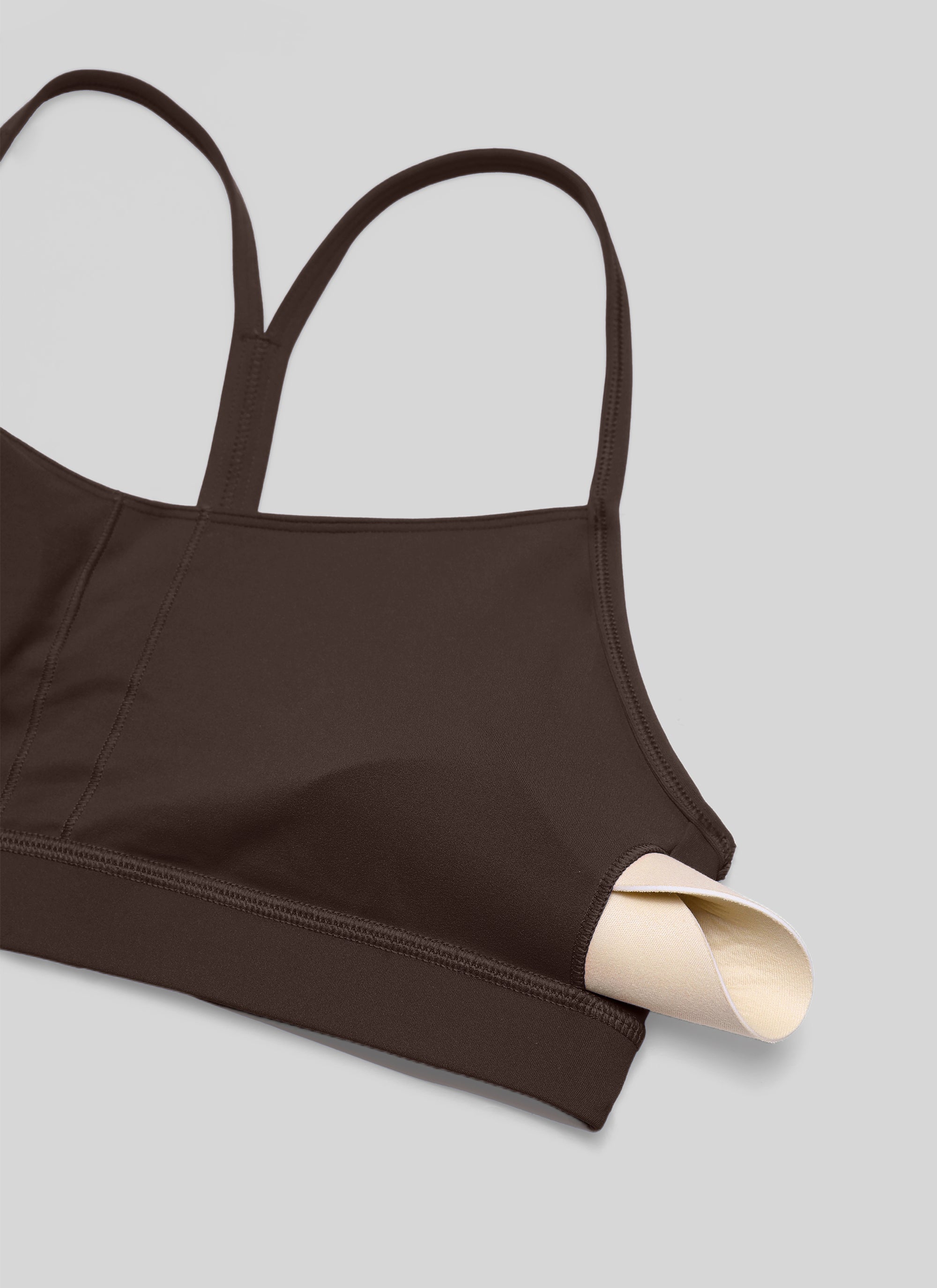 Áo lót thể thao CRZ YOGA dành cho nữ, kiểu dáng nhẹ nhàng, hỗ trợ vừa phải, thiết kế cổ chữ Y ( Butterluxe ), màu Nâu Sô-cô-la Nóng