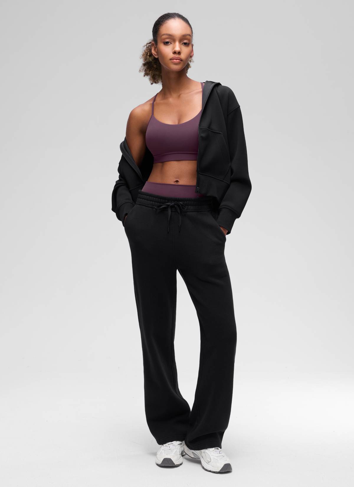 CRZ YOGA Women's Yoga Light Support Butterluxe Sports Bra Y back Grape Thistle Purple