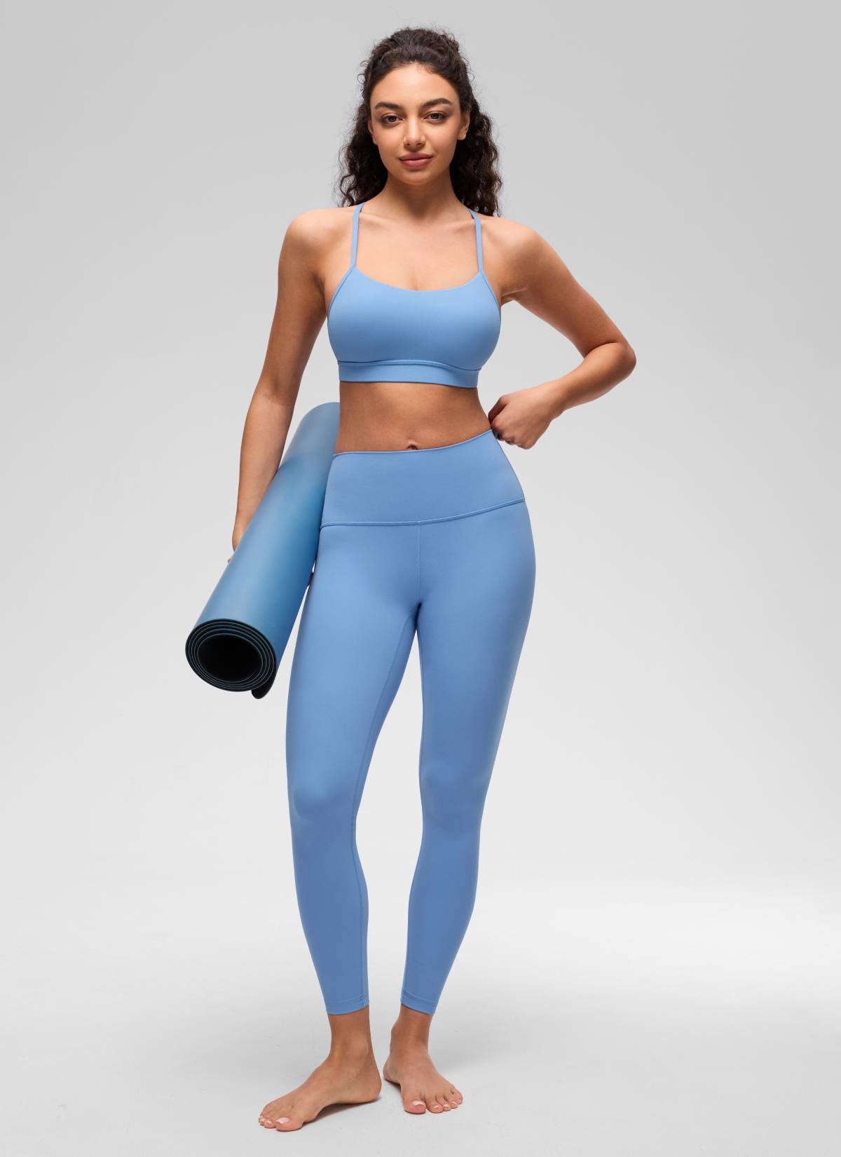Áo lót thể thao CRZ YOGA dành cho nữ, kiểu Y-back, hỗ trợ nhẹ, chất liệu vải " Butterluxe ", màu Party Blue
