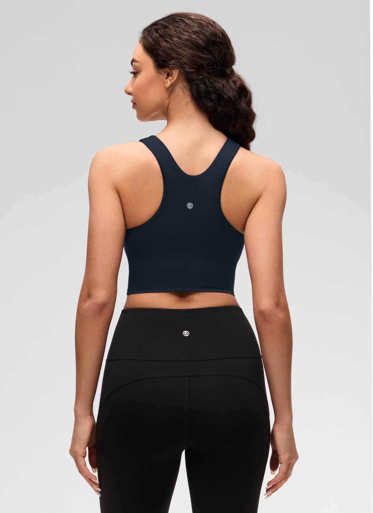 CRZ YOGA  Áo thun không tay dành cho nữ tập yoga, cổ cao, lưng khoét sâu, độ hỗ trợ thấp, màu xanh navy đậm ( Butterluxe )
