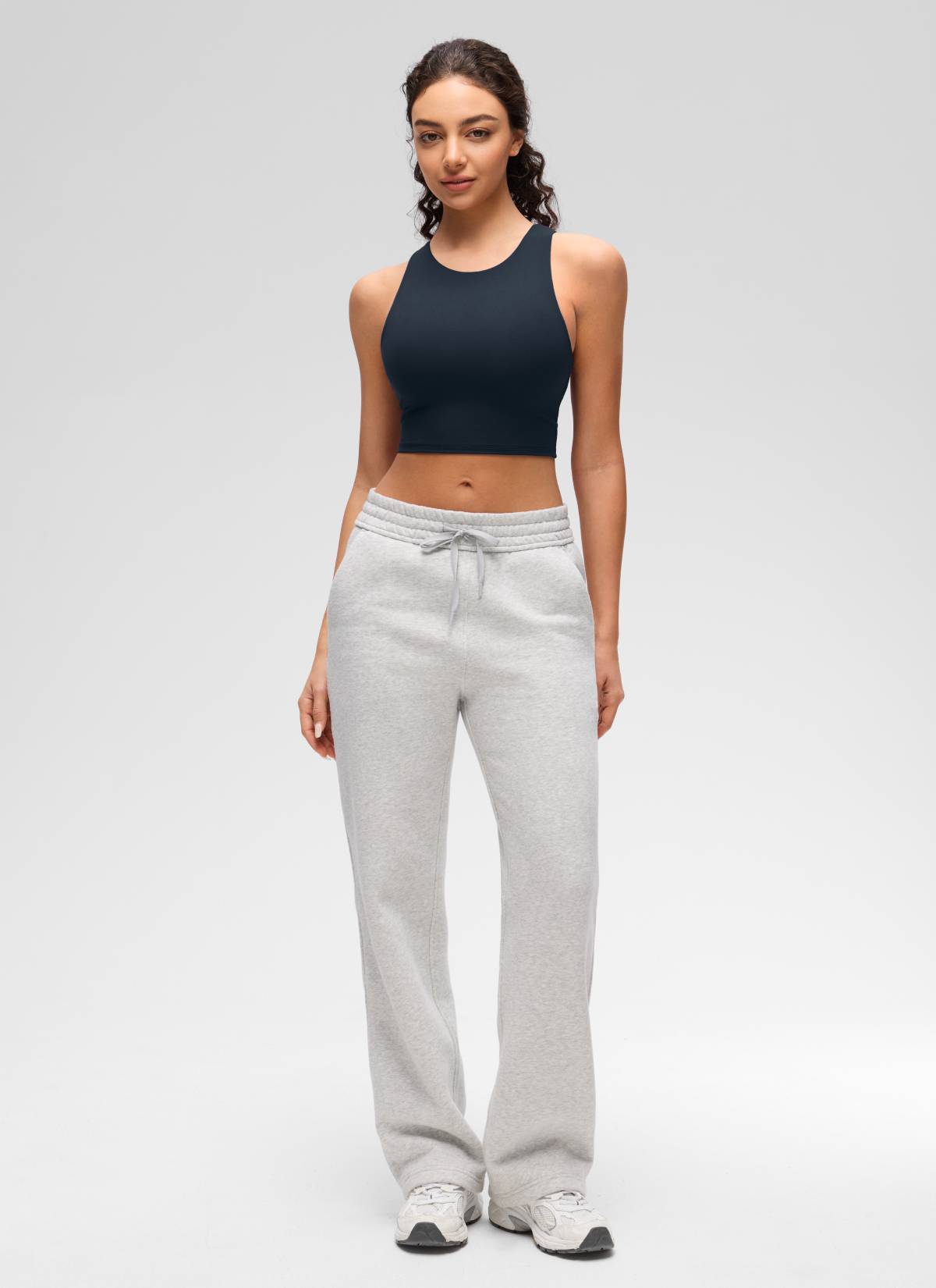 CRZ YOGA  Áo thun không tay dành cho nữ tập yoga, cổ cao, lưng khoét sâu, độ hỗ trợ thấp, màu xanh navy đậm ( Butterluxe )