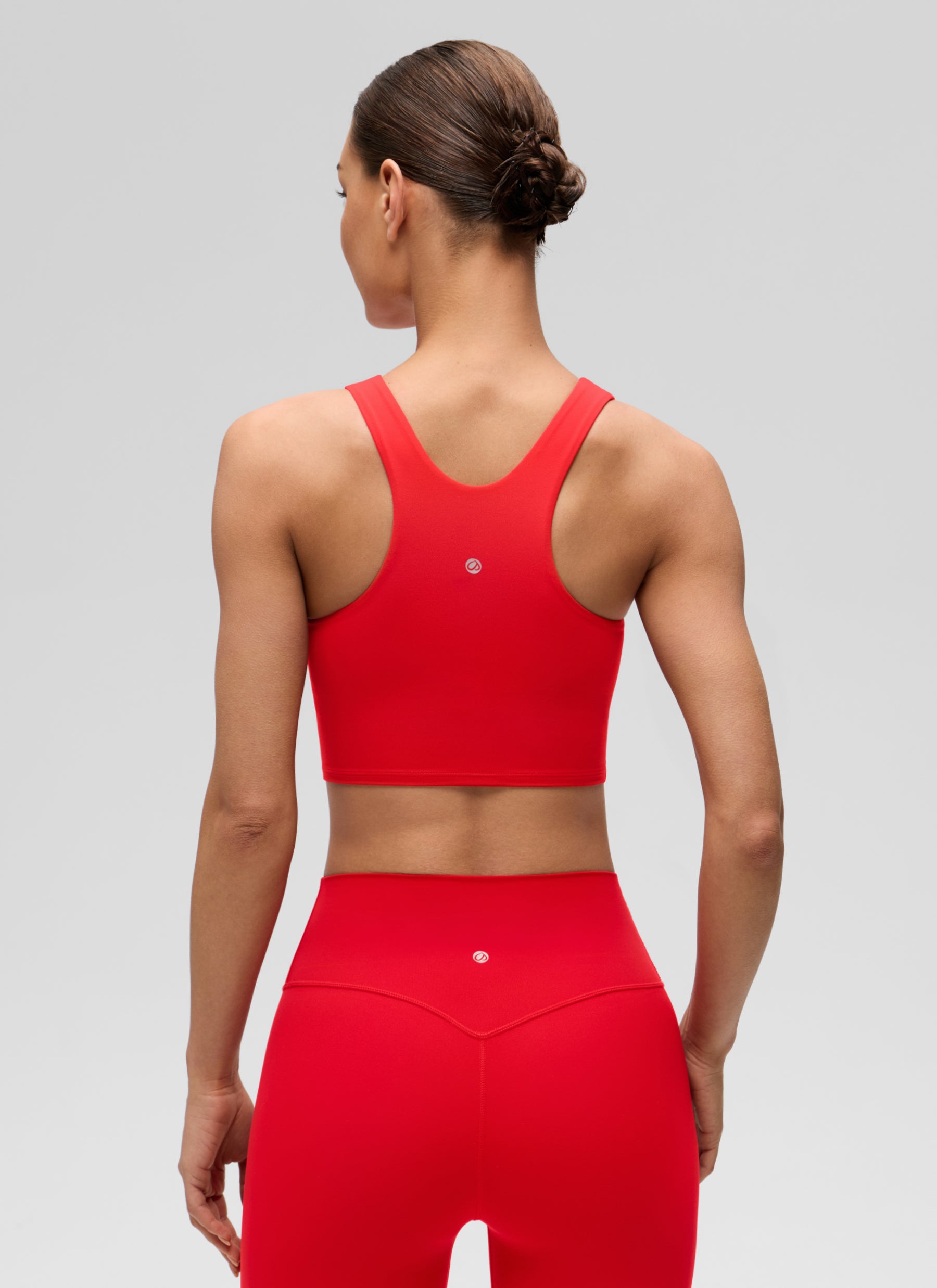 CRZ YOGA  Áo thun không tay dành cho nữ tập yoga, cổ cao, lưng khoét sâu, kiểu racerback, độ hỗ trợ thấp, màu đỏ đậm Butterluxe