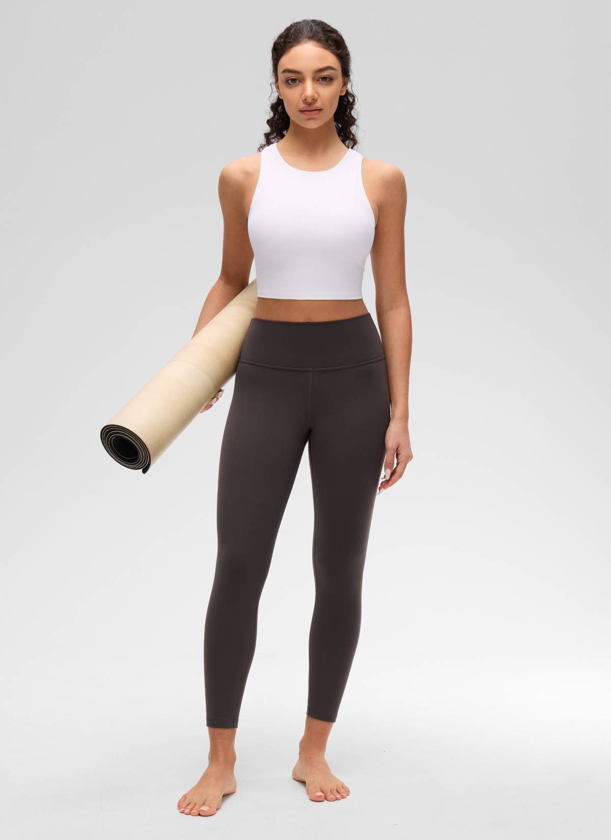 CRZ YOGA  Áo thun không tay dành cho nữ tập yoga, cổ cao, lưng khoét sâu, độ hỗ trợ thấp, chất liệu Butterluxe , màu trắng