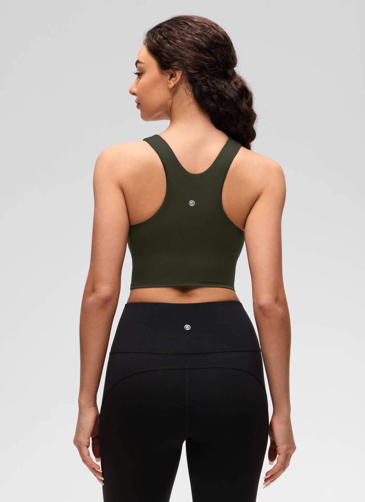 CRZ YOGA  Áo thun không tay dành cho nữ tập yoga, cổ cao, lưng khoét sâu, độ hỗ trợ thấp, chất liệu Butterluxe , màu xanh ô liu
