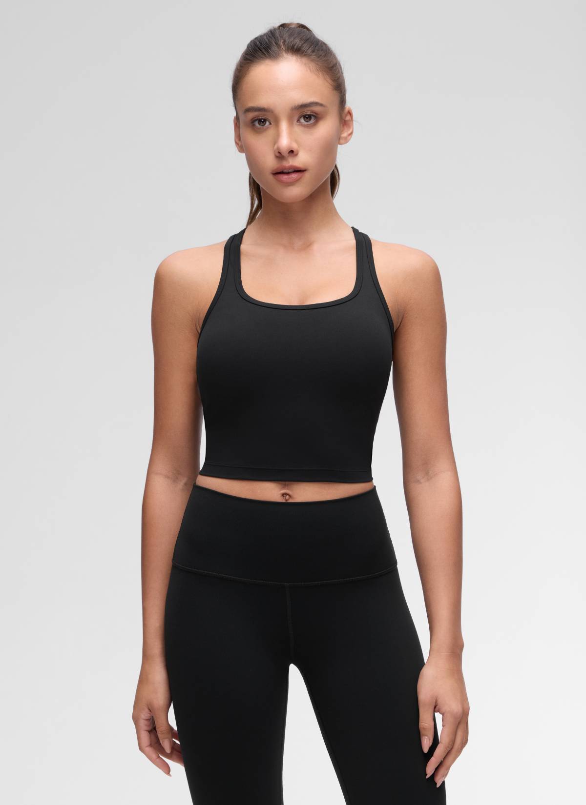 CRZ YOGA Áo lót thể thao dành cho nữ tập yoga, độ nâng đỡ thấp, kiểu cổ tròn và lưng chữ Y ( Butterluxe ), màu đen
