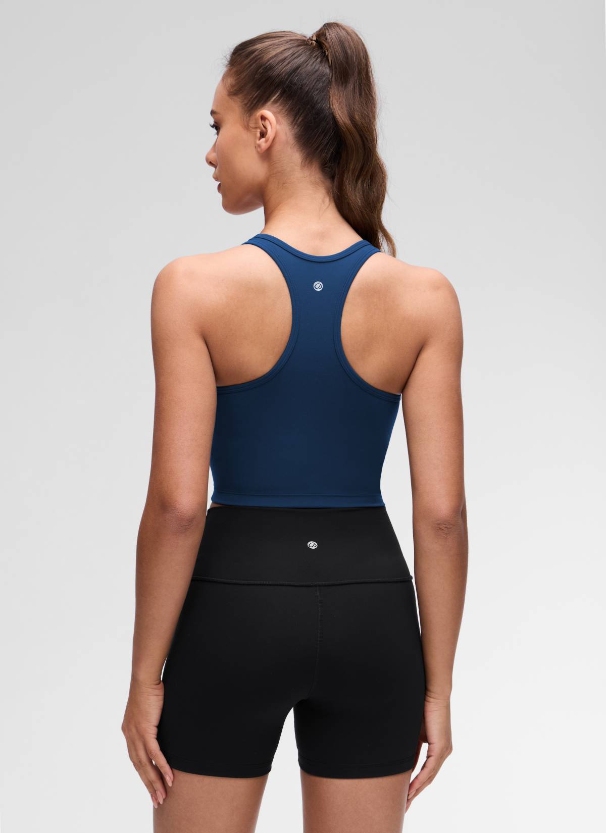 CRZ YOGA Áo lót thể thao dành cho nữ tập yoga, độ nâng đỡ thấp, kiểu cổ tròn và lưng chữ Y, màu Xanh hải quân kiểu Pháp ( Butterluxe )
