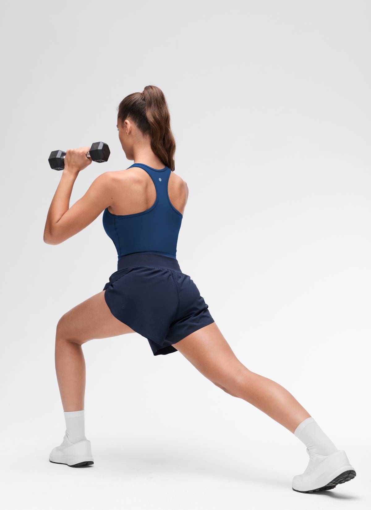 CRZ YOGA Áo lót thể thao dành cho nữ tập yoga, độ nâng đỡ thấp, kiểu cổ tròn và lưng chữ Y, màu Xanh hải quân kiểu Pháp ( Butterluxe )