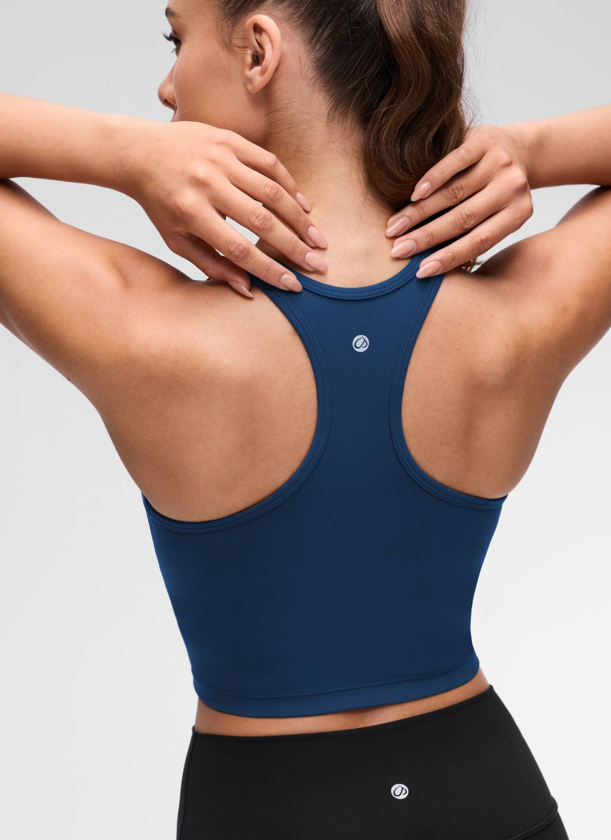 CRZ YOGA Áo lót thể thao dành cho nữ tập yoga, độ nâng đỡ thấp, kiểu cổ tròn và lưng chữ Y, màu Xanh hải quân kiểu Pháp ( Butterluxe )