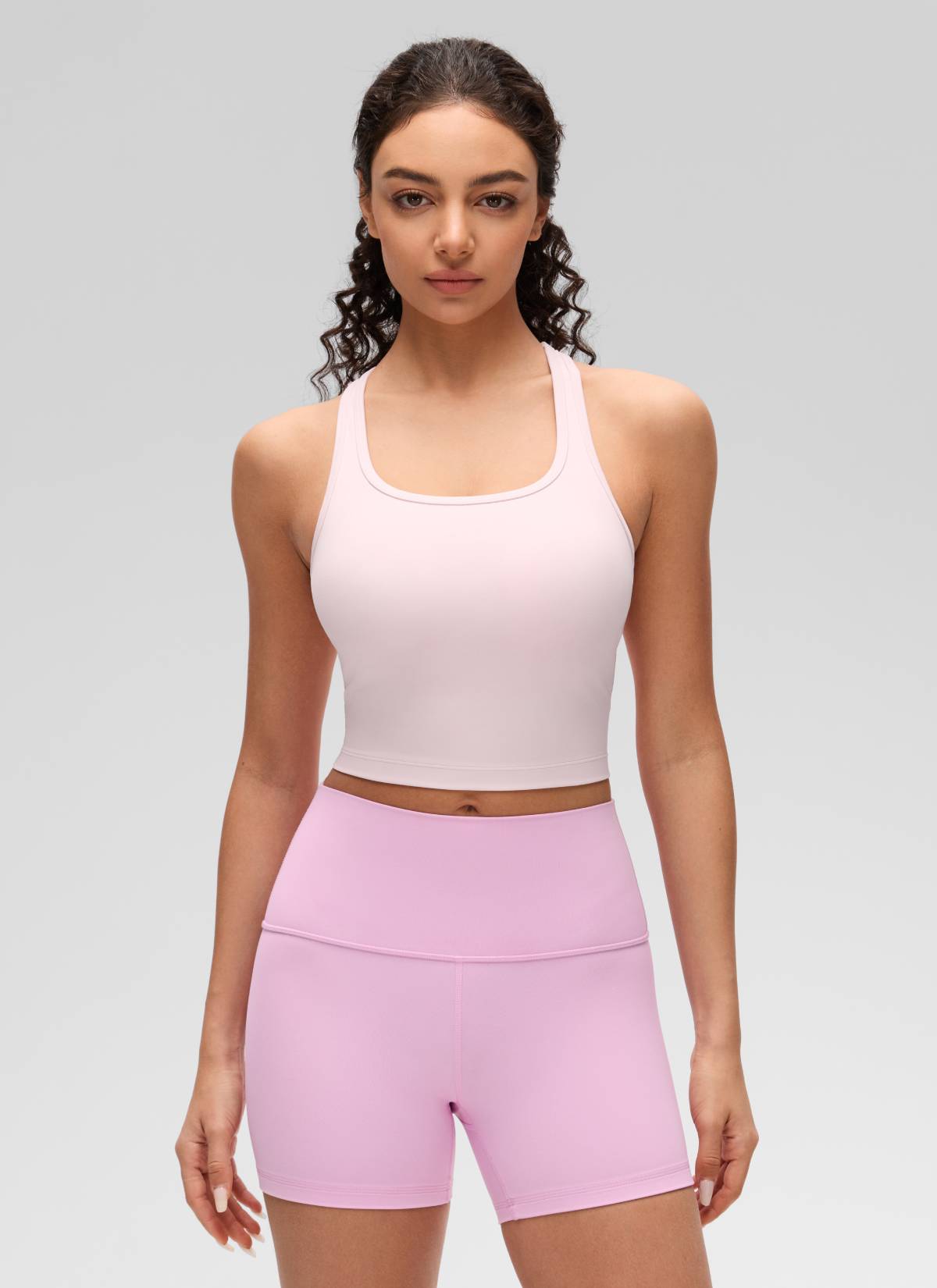 CRZ YOGA Áo lót yoga dành cho nữ, độ nâng đỡ thấp, kiểu cổ tròn và lưng chữ Y ( Butterluxe ), màu hồng dâu tây