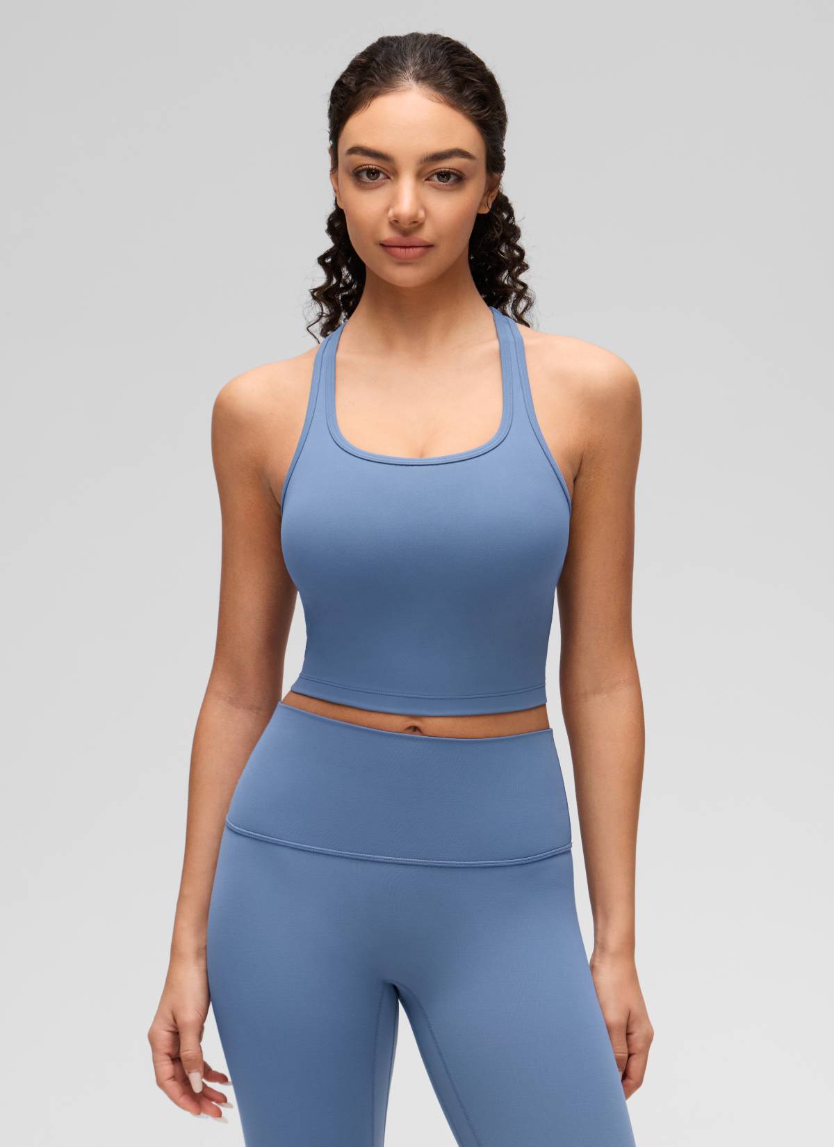 CRZ YOGA Áo lót yoga dành cho nữ, độ nâng đỡ thấp, kiểu cổ tròn và lưng chữ Y ( Butterluxe ), màu Xanh Oasis