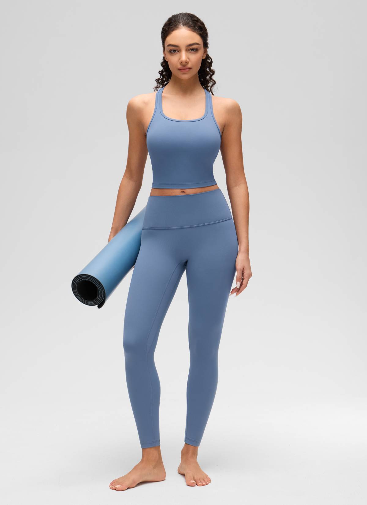 CRZ YOGA Áo lót yoga dành cho nữ, độ nâng đỡ thấp, kiểu cổ tròn và lưng chữ Y ( Butterluxe ), màu Xanh Oasis