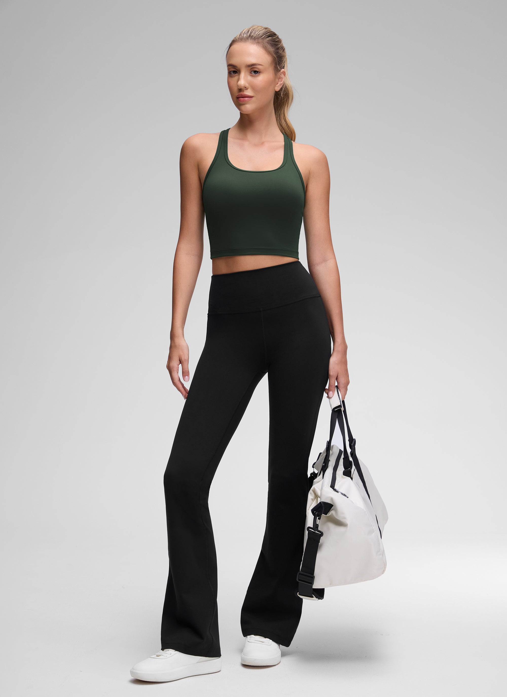 CRZ YOGA Áo lót yoga dành cho nữ, độ nâng đỡ thấp, kiểu cổ tròn và lưng chữ Y, màu Xanh Legend ( Butterluxe )