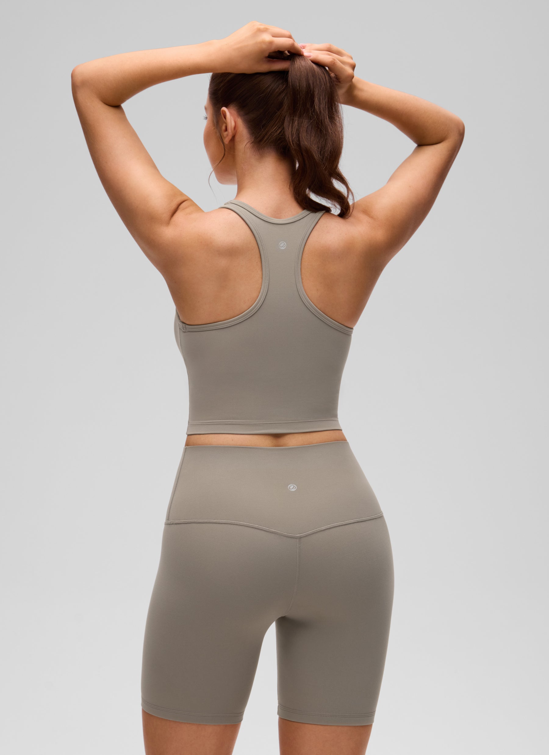 CRZ YOGA Áo lót yoga dành cho nữ, độ nâng đỡ thấp, kiểu cổ tròn và lưng chữ Y ( Butterluxe ), màu xám tro ấm