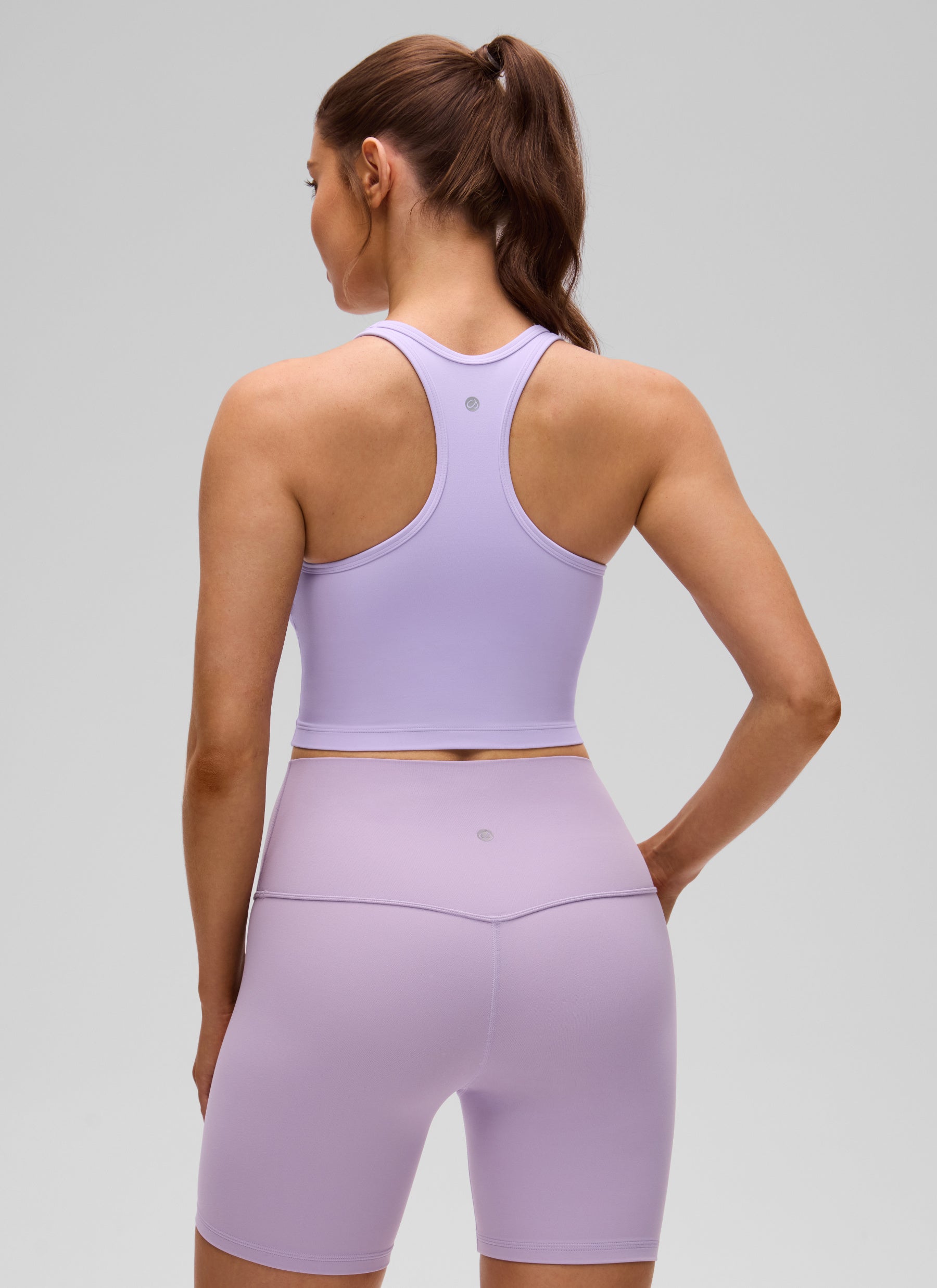 CRZ YOGA Áo lót yoga dành cho nữ, độ nâng đỡ thấp, kiểu cổ tròn và lưng chữ Y ( Butterluxe ), màu Lavender Frost