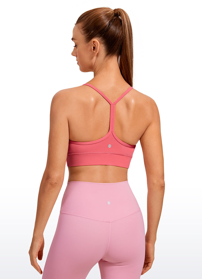 Áo lót thể thao dài CRZ YOGA dành cho nữ, kiểu Y-Back, màu Raspberry Sorbet, chất liệu vải " Butterluxe " với độ nâng đỡ nhẹ