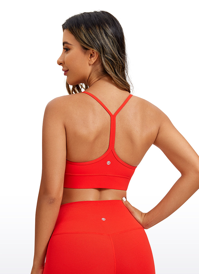Áo bra thể thao dáng dài hỗ trợ nhẹ Butterluxe lưng chữ Y màu đỏ sẫm dành cho nữ CRZ YOGA