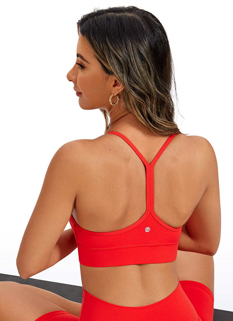 Áo bra thể thao dáng dài hỗ trợ nhẹ Butterluxe lưng chữ Y màu đỏ sẫm dành cho nữ CRZ YOGA