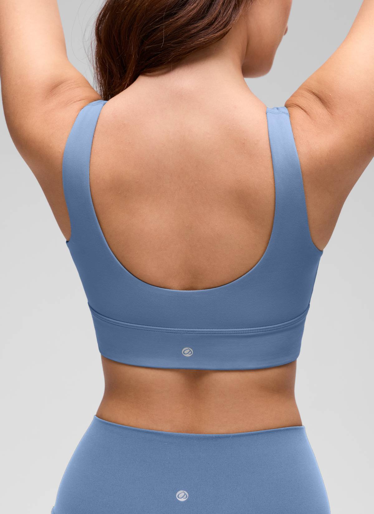 Áo lót thể thao CRZ YOGA dành cho nữ, kiểu dáng ôm sát, hỗ trợ nhẹ, cổ chữ U, lưng chữ U, dáng dài, màu xanh Oasis Butterluxe