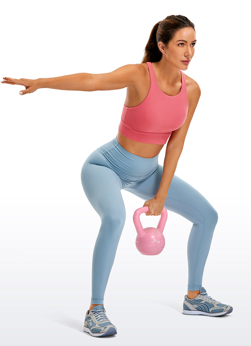 Áo lót thể thao CRZ YOGA dành cho nữ, hỗ trợ vừa phải, kiểu dáng " Butterluxe ", dây đeo sau, màu Hồng phấn