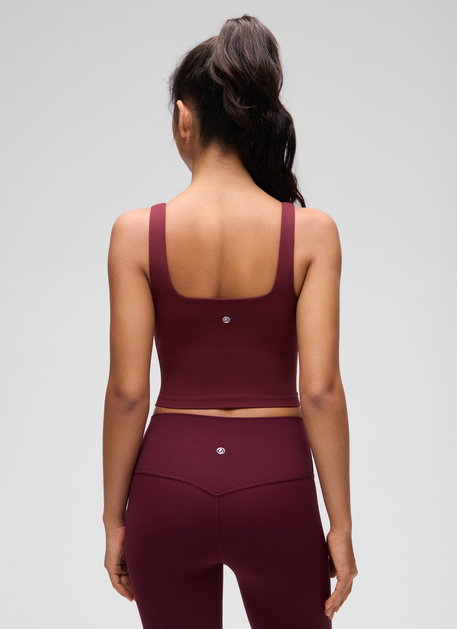CRZ YOGA Áo lót thể thao dài dành cho nữ tập yoga, tác động nhẹ, kiểu dáng " Butterluxe ", cổ vuông, màu đỏ Merlot