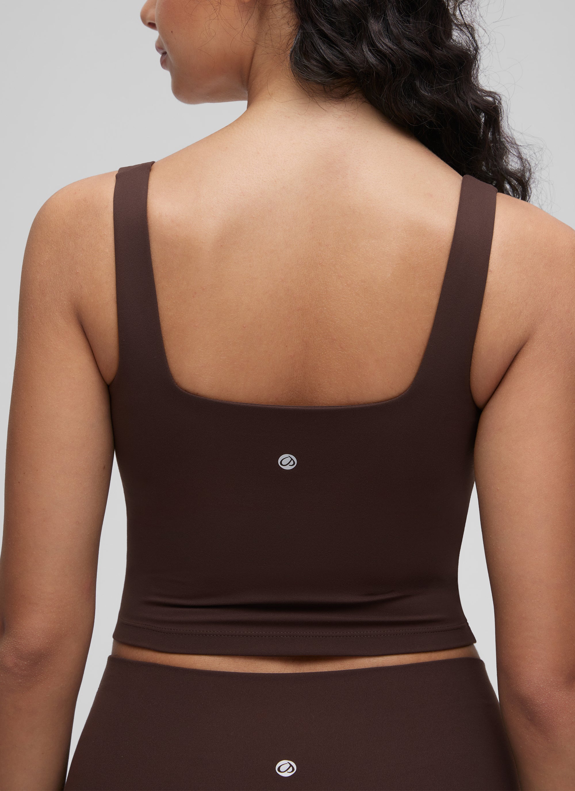 CRZ YOGA Áo lót thể thao dài dành cho nữ tập yoga, thiết kế cổ vuông, kiểu dáng ôm sát, chất liệu vải " Butterluxe ", màu nâu sô-cô-la nóng