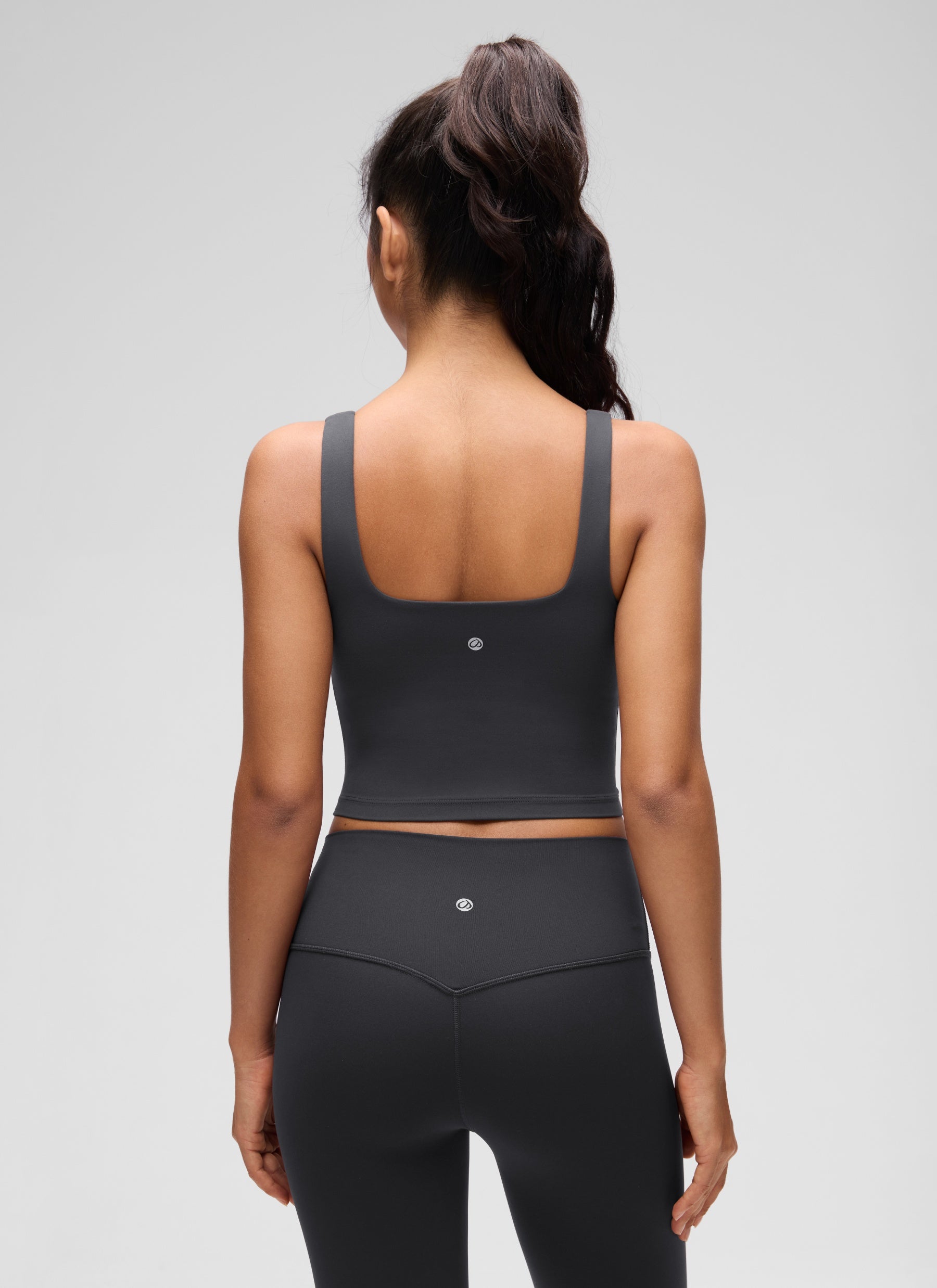 CRZ YOGA Áo lót thể thao dài dành cho nữ tập yoga, kiểu dáng ôm sát ( Butterluxe ), cổ vuông, màu xám huyền bí