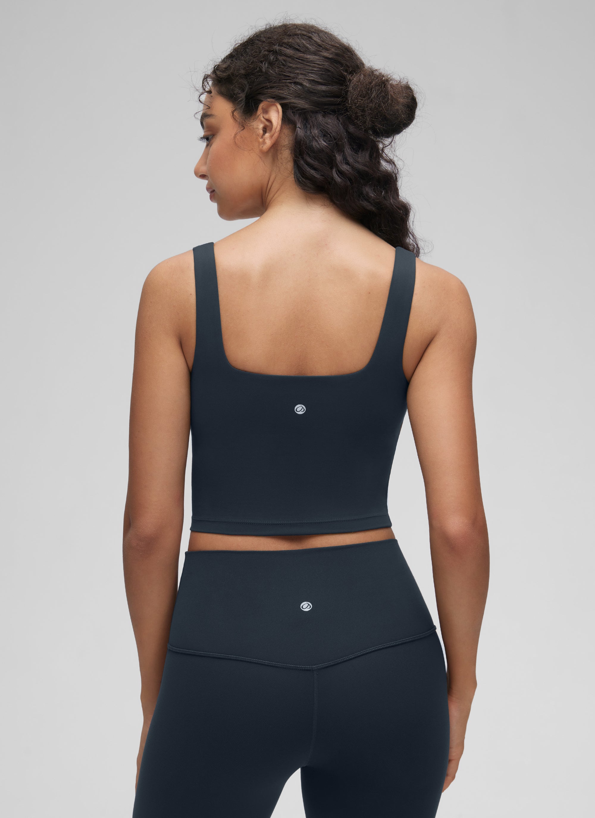 CRZ YOGA Áo lót thể thao dài dành cho nữ tập yoga, thiết kế cổ vuông, chất liệu vải " Butterluxe ", màu xanh navy đậm