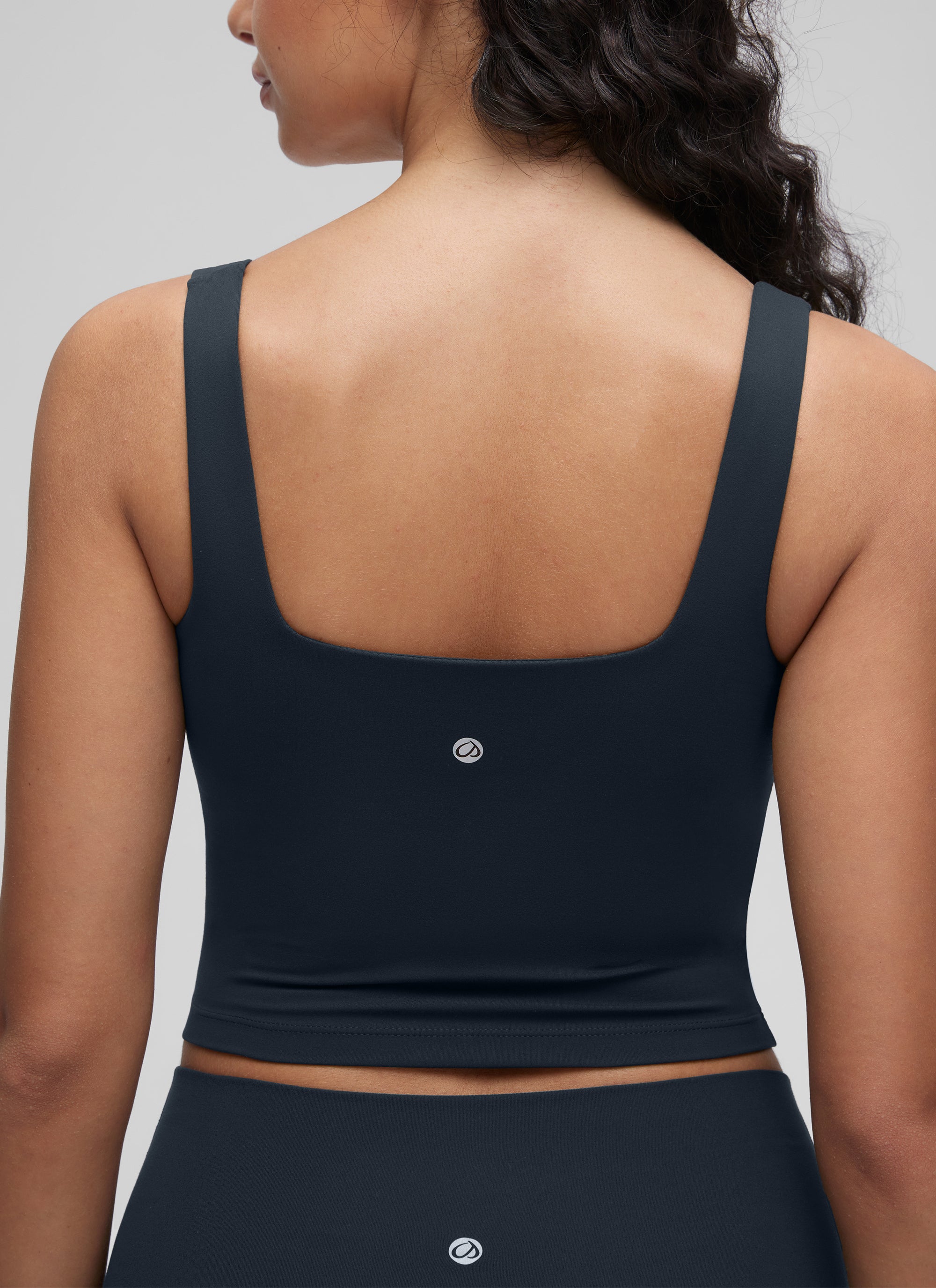 CRZ YOGA Áo lót thể thao dài dành cho nữ tập yoga, thiết kế cổ vuông, chất liệu vải " Butterluxe ", màu xanh navy đậm
