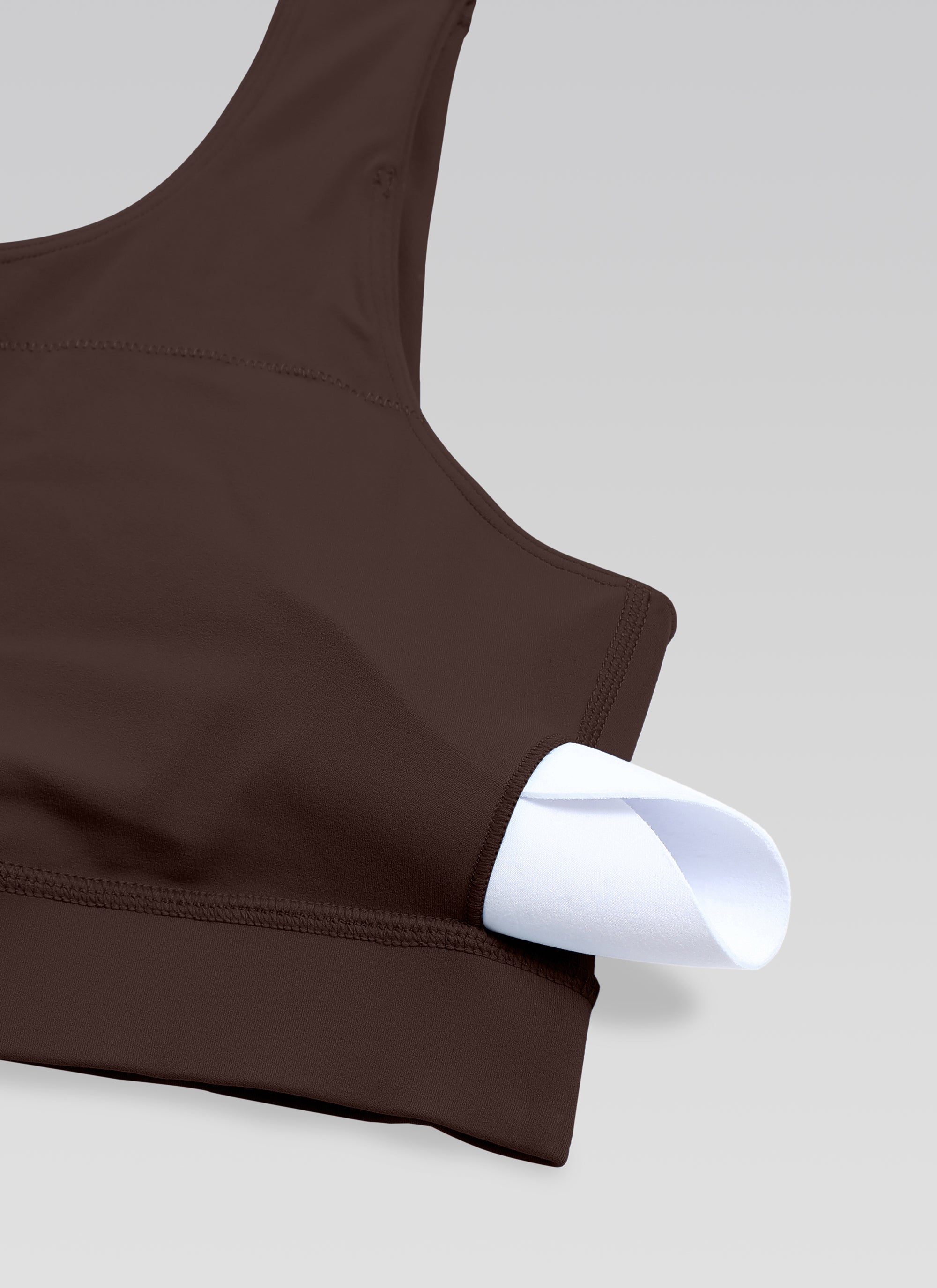 CRZ YOGA Butterluxe Áo lót thể thao một vai dành cho nữ, thiết kế bất đối xứng, có đệm, màu nâu sô-cô-la nóng
