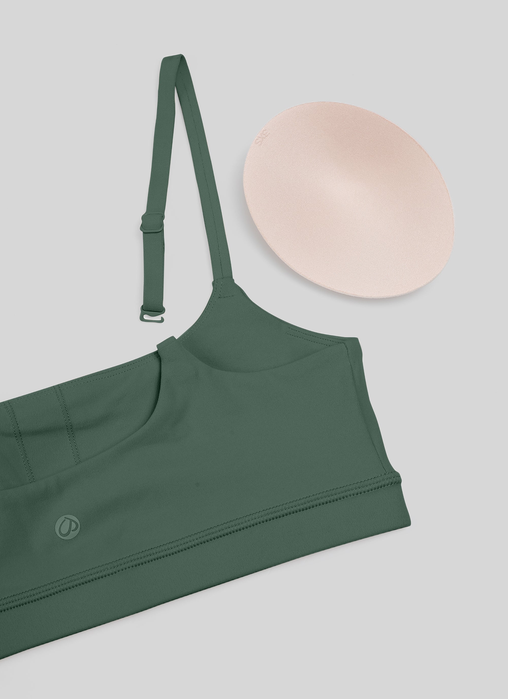 CRZ YOGA - Áo lót thể thao dành cho nữ kiểu cổ tròn, dây mảnh có thể điều chỉnh, màu xanh lá rừng đậm ( Butterluxe )