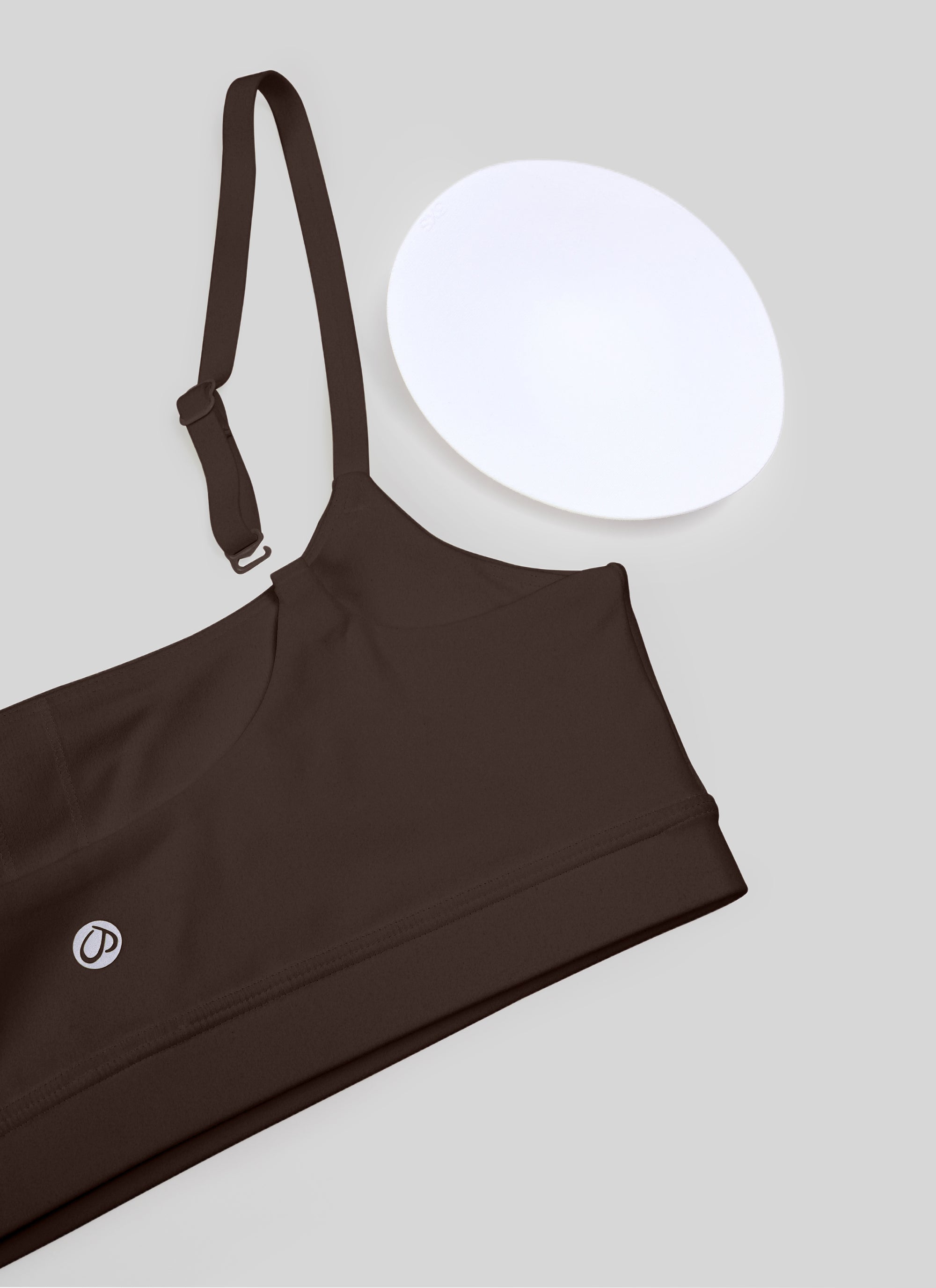 CRZ YOGA - Áo lót thể thao dành cho nữ kiểu cổ tròn, dây mảnh có thể điều chỉnh, màu nâu sô-cô-la nóng ( Butterluxe )