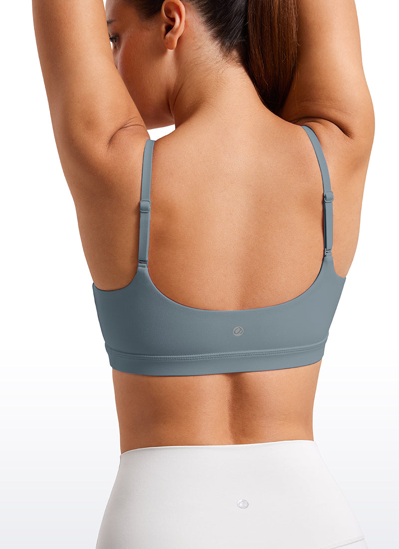 CRZ YOGA Áo lót thể thao dành cho nữ kiểu cổ tròn, dây mảnh có thể điều chỉnh, màu Xanh Bỉ ( Butterluxe )