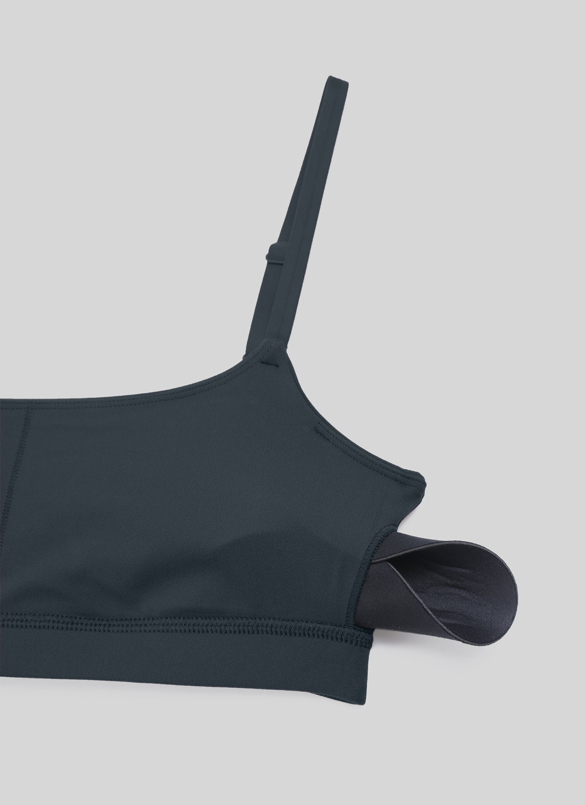 CRZ YOGA Áo lót thể thao dành cho nữ kiểu cổ tròn, dây mảnh có thể điều chỉnh, màu Xanh hải quân đậm ( Butterluxe )