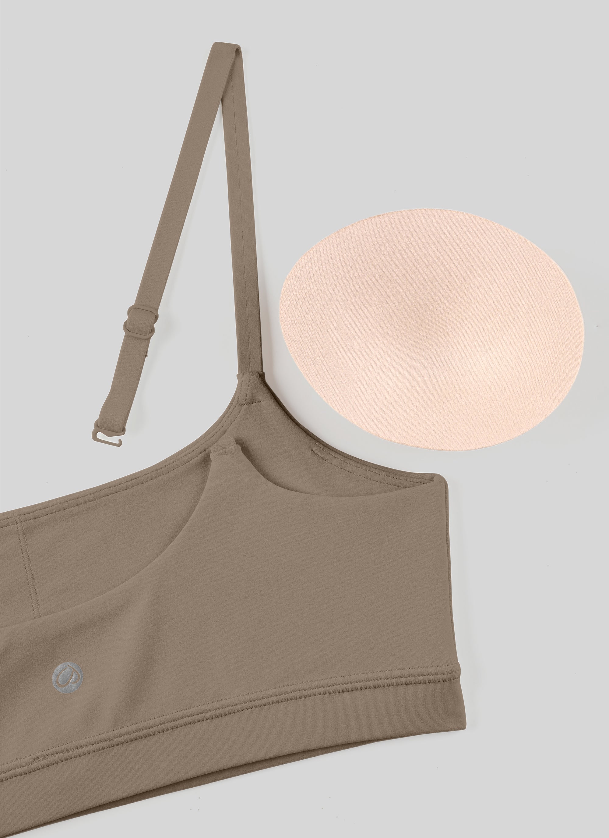 CRZ YOGA - Áo lót thể thao dành cho nữ kiểu cổ tròn, dây mảnh có thể điều chỉnh, màu xám Nomad ( Butterluxe )
