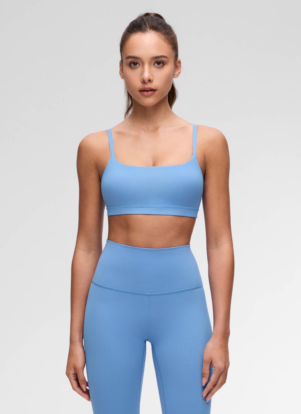 CRZ YOGA Áo lót thể thao dành cho nữ kiểu cổ tròn, dây mảnh có thể điều chỉnh, màu Xanh Party ( Butterluxe )