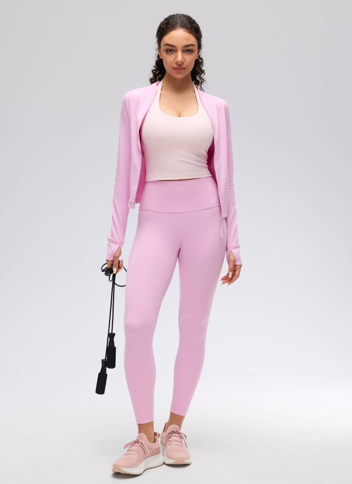 CRZ YOGA Áo lót thể thao kiểu halter dáng dài dành cho nữ, kết hợp áo crop top, họa tiết " Butterluxe ", màu hồng dâu tây
