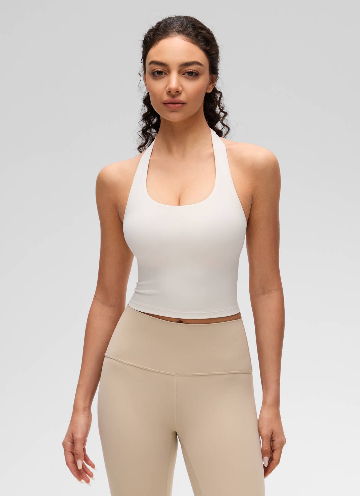 CRZ YOGA Áo lót thể thao kiểu halter dáng dài dành cho nữ " Butterluxe " - Áo crop top màu Trắng và Màu mơ