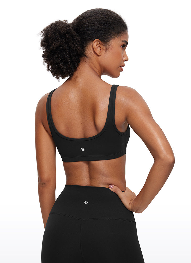 CRZ YOGA Áo lót mini có đệm, cổ tròn, dành cho nữ - Bộ sưu tập " Butterluxe " - Màu đen