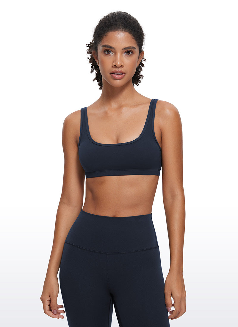CRZ YOGA Áo lót mini có đệm, cổ tròn, kiểu Cami dành cho nữ - Bộ sưu tập " Butterluxe " - Màu xanh hoàng hôn