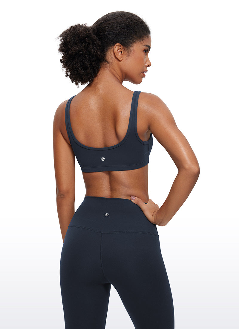 CRZ YOGA Áo lót mini có đệm, cổ tròn, kiểu Cami dành cho nữ - Bộ sưu tập " Butterluxe " - Màu xanh hoàng hôn
