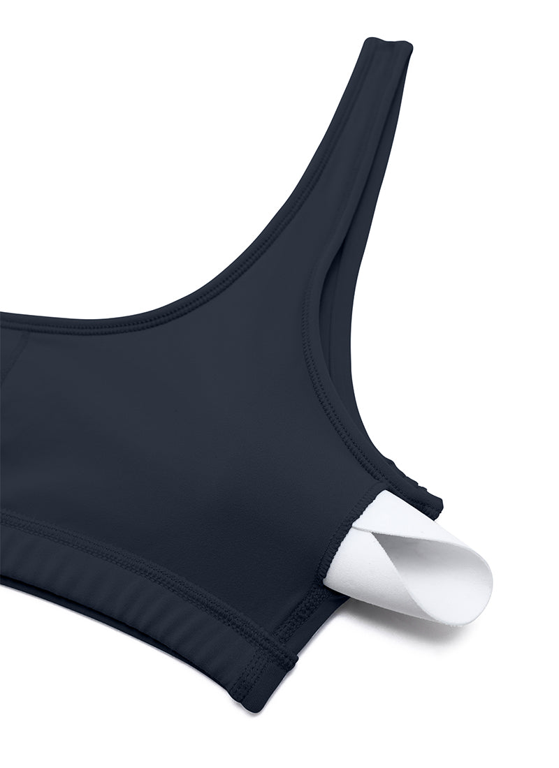 CRZ YOGA Áo lót mini có đệm, cổ tròn, kiểu Cami dành cho nữ - Bộ sưu tập " Butterluxe " - Màu xanh hoàng hôn