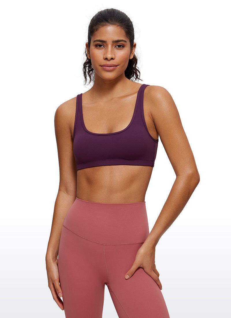 CRZ YOGA Áo lót mini có đệm, cổ tròn, kiểu Cami dành cho nữ - Bộ sưu tập " Butterluxe " - Màu tím đậm