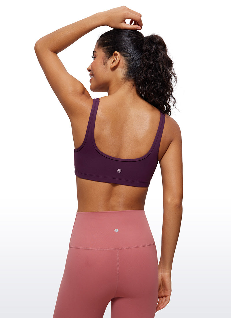 CRZ YOGA Áo lót mini có đệm, cổ tròn, kiểu Cami dành cho nữ - Bộ sưu tập " Butterluxe " - Màu tím đậm