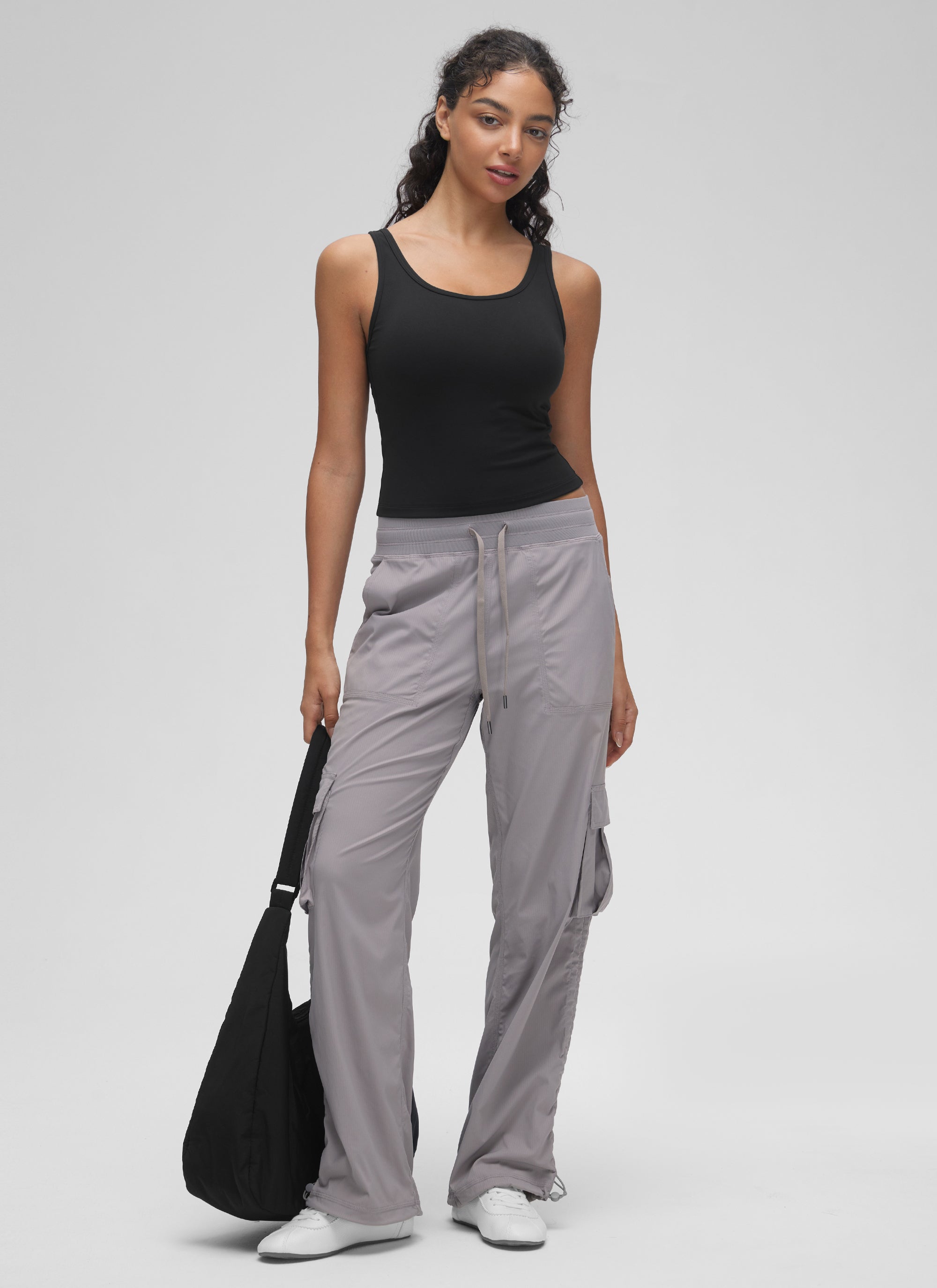 CRZ YOGA Áo ba lỗ ôm sát dành cho nữ, kiểu cổ khoét sâu ( Butterluxe ), lưng khoét sâu (Racerback), màu đen