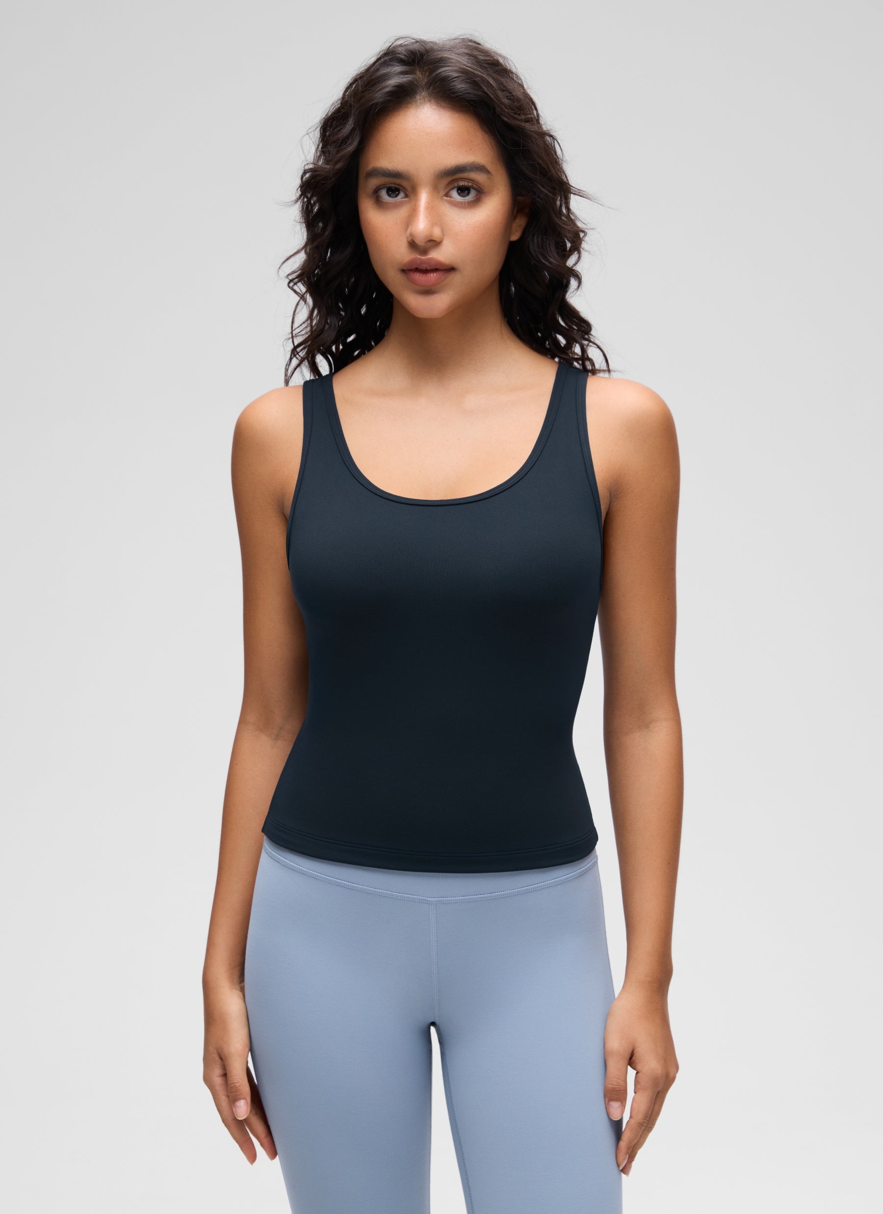 CRZ YOGA Áo ba lỗ ôm sát dành cho nữ, kiểu cổ khoét sâu và lưng khoét sâu ( Butterluxe ), màu xanh navy đậm