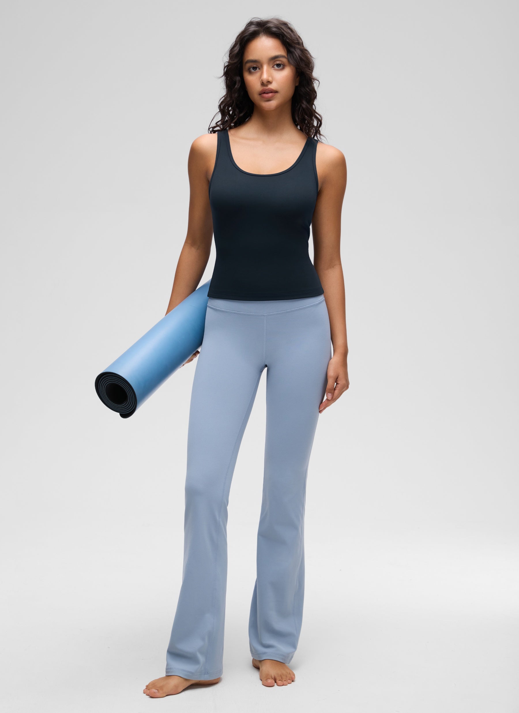 CRZ YOGA Áo ba lỗ ôm sát dành cho nữ, kiểu cổ khoét sâu và lưng khoét sâu ( Butterluxe ), màu xanh navy đậm