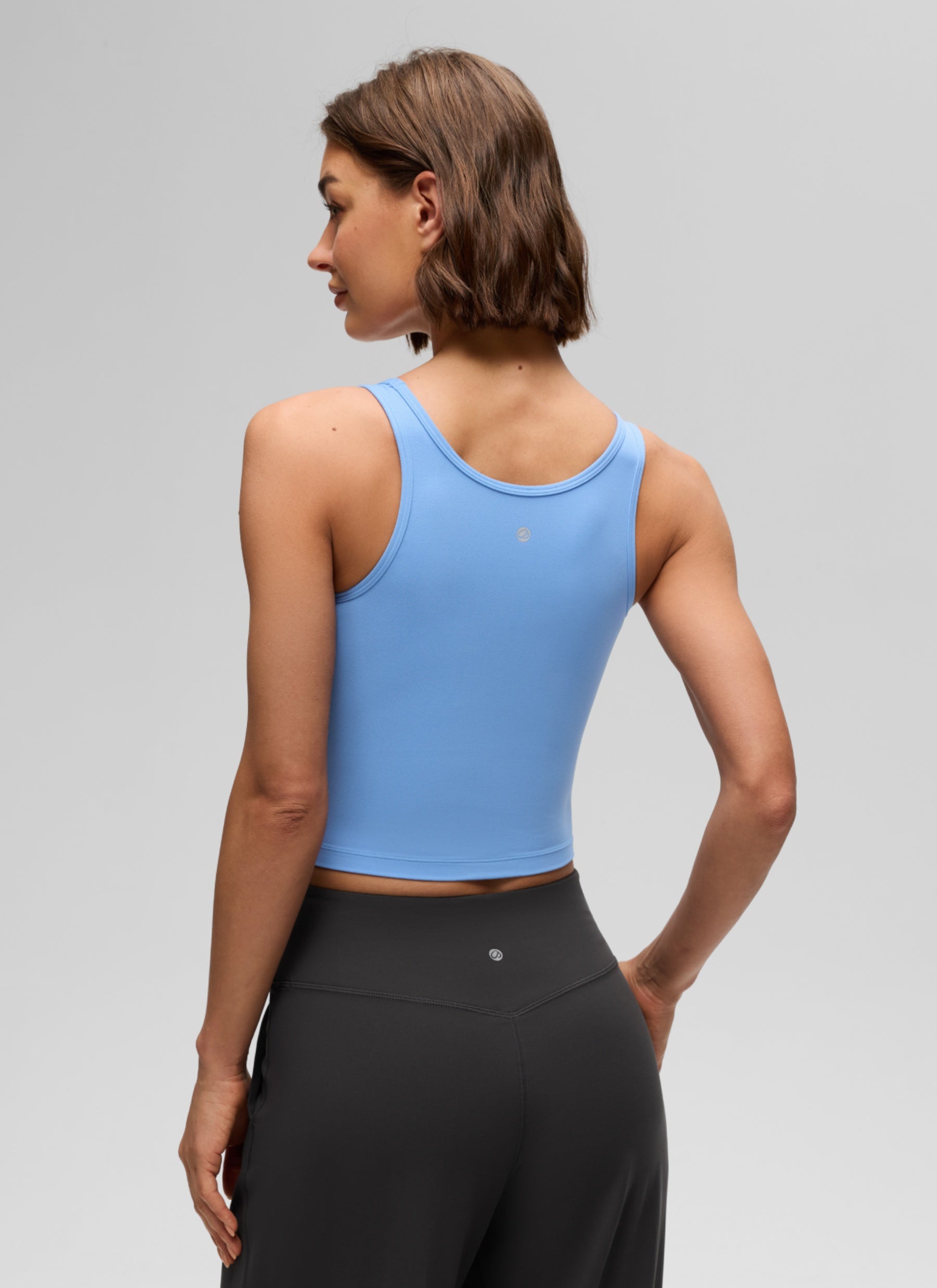 CRZ YOGA Áo ba lỗ ôm sát dành cho nữ, kiểu cổ khoét sâu ( Butterluxe ), kiểu lưng bơi (Racerback), màu xanh Party Blue