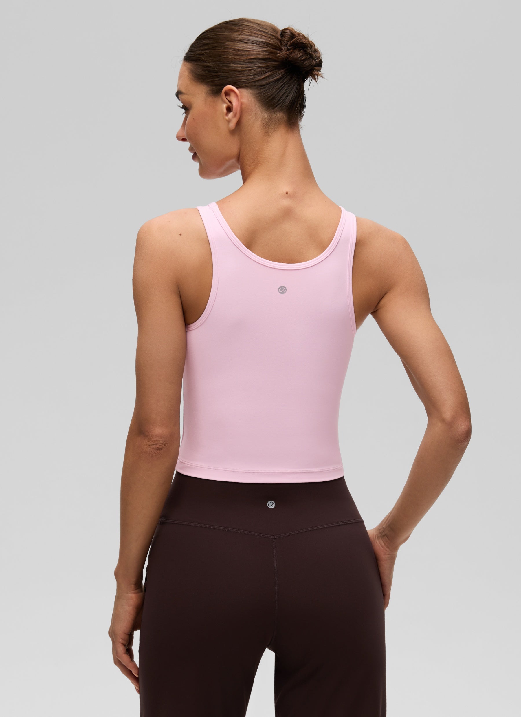 CRZ YOGA Áo ba lỗ ôm sát dành cho nữ, kiểu cổ bơi, họa tiết hoa mẫu đơn màu hồng ( Butterluxe )