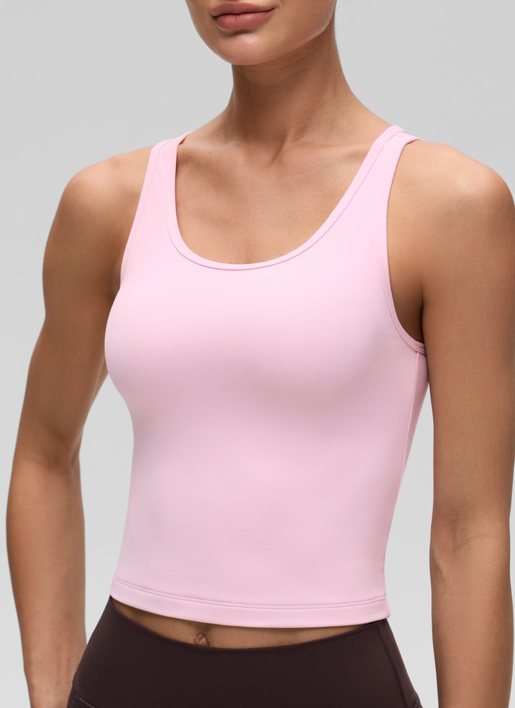 CRZ YOGA Áo ba lỗ ôm sát dành cho nữ, kiểu cổ bơi, họa tiết hoa mẫu đơn màu hồng ( Butterluxe )