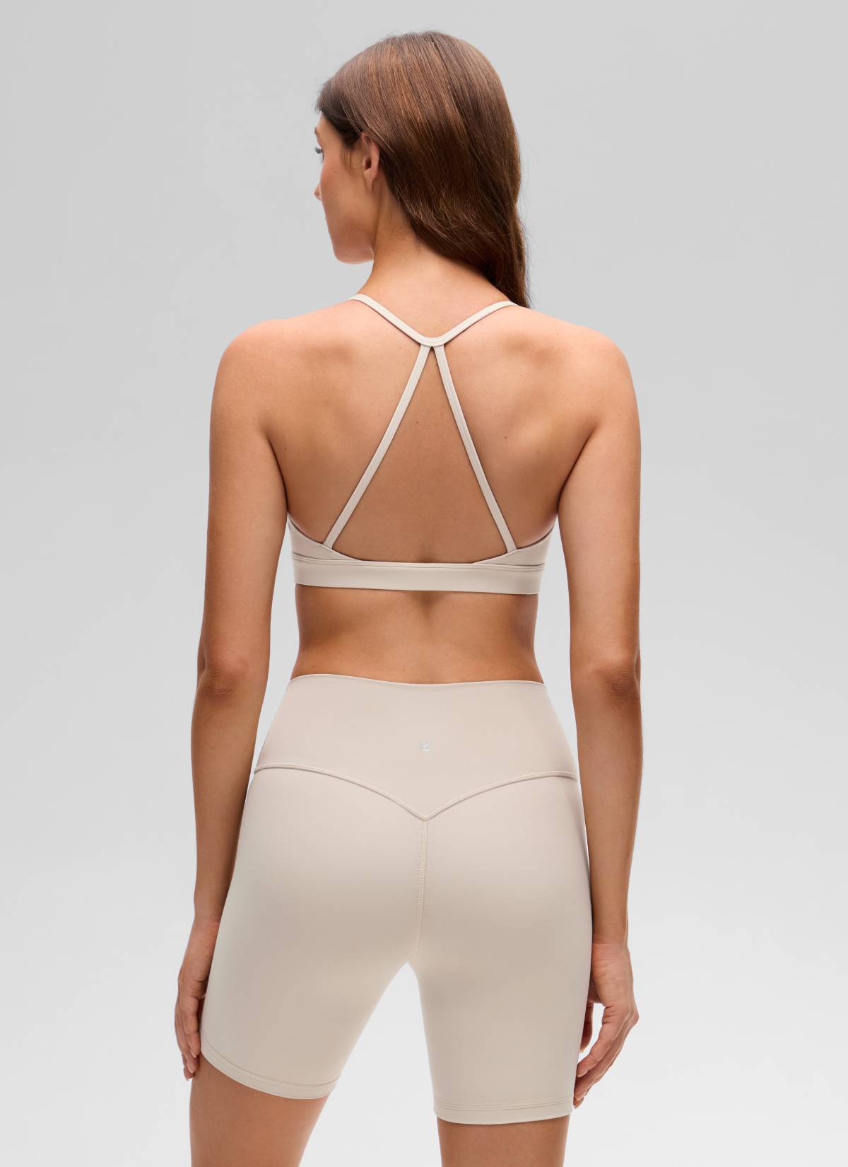 CRZ YOGA - Áo lót thể thao dành cho nữ kiểu cổ tròn, dây chéo sau lưng, chất liệu vải " Butterluxe " - Màu Mojave Tan